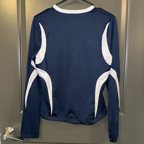 Asics Girls Junior Mintonette Long Sleeve Tee Size Medium Navy/White Volleyball - Picture 3 of 7